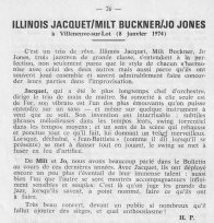 Buletin du Hot Club de France Janvier 1974